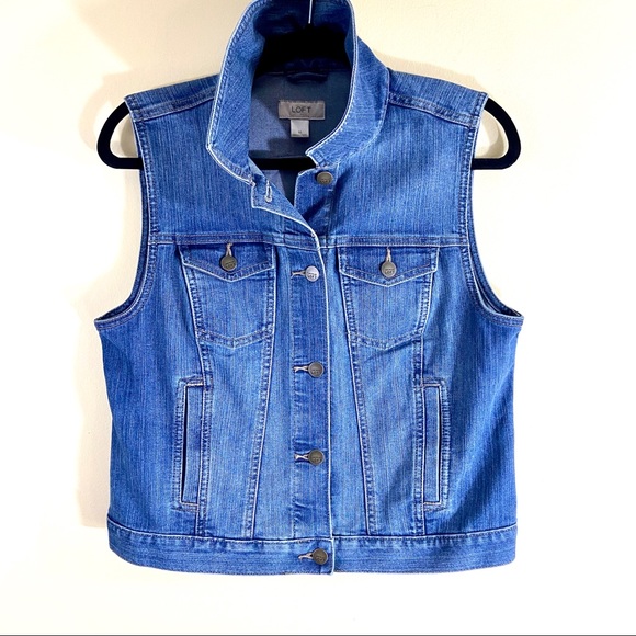 Ann Taylor Factory Jackets & Blazers - ANN TAYLOR LOFT Traditional Denim Jean Jacket Vest